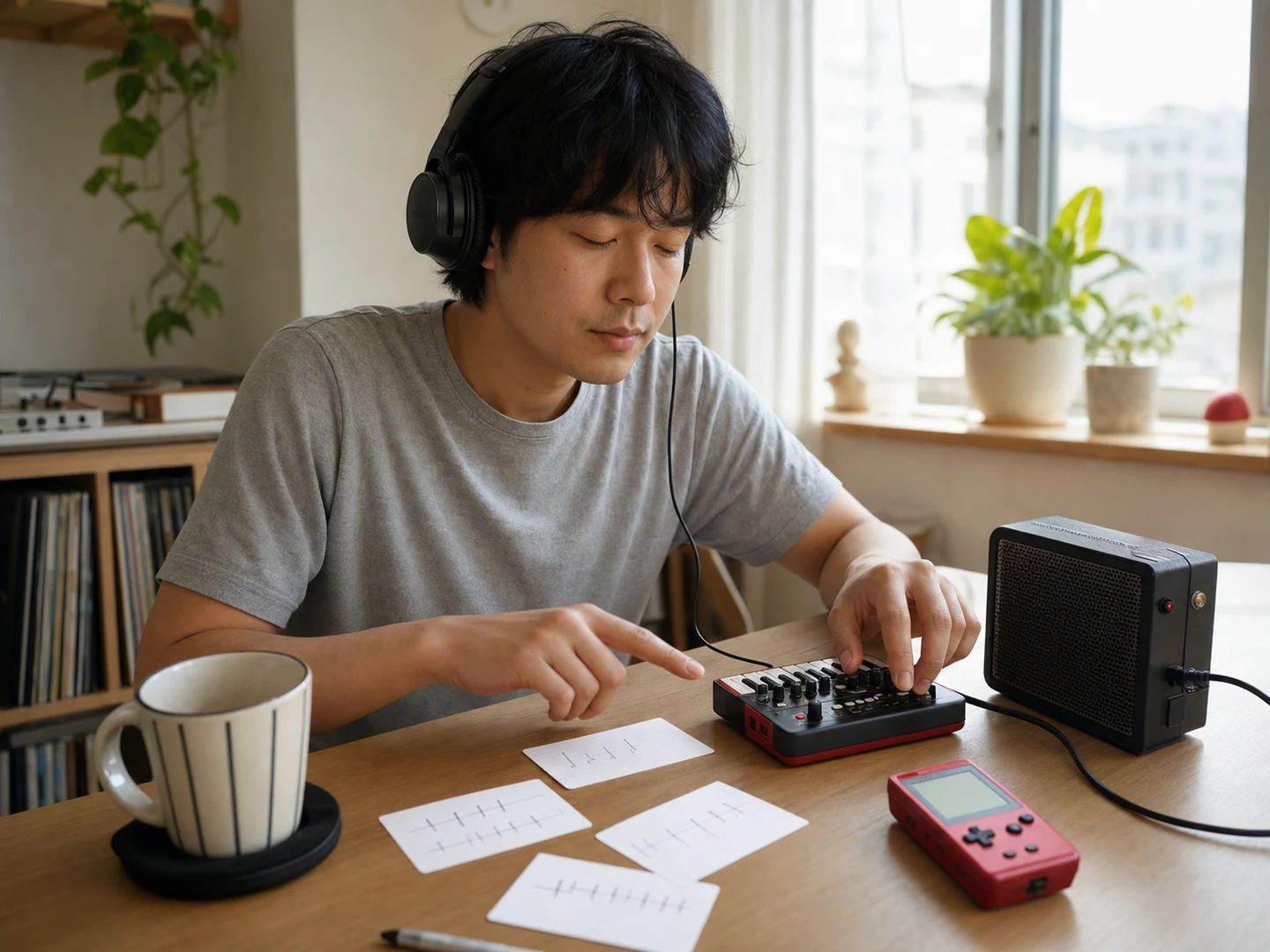 Chiptune fan making 8-bit music from a text description