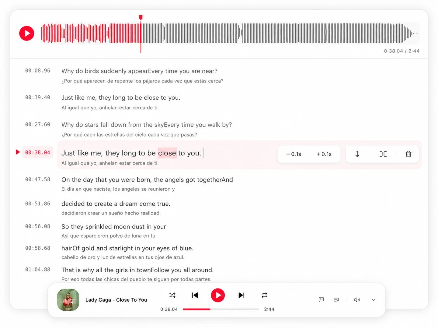 A real LRC editor built in