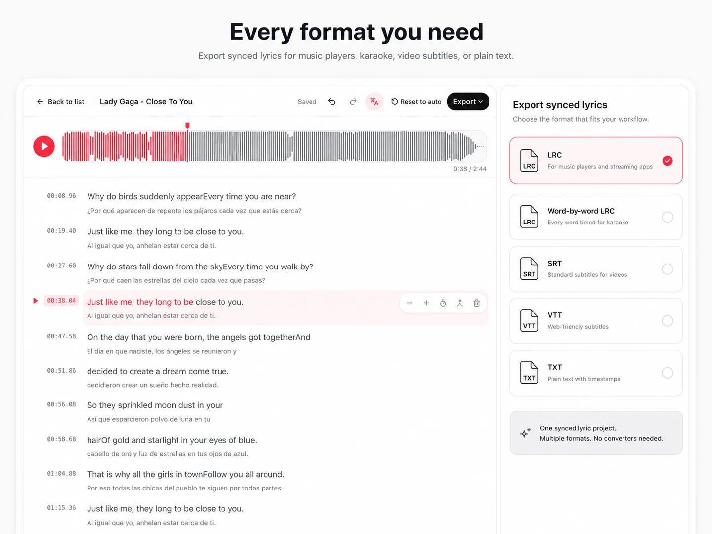 Every format you need