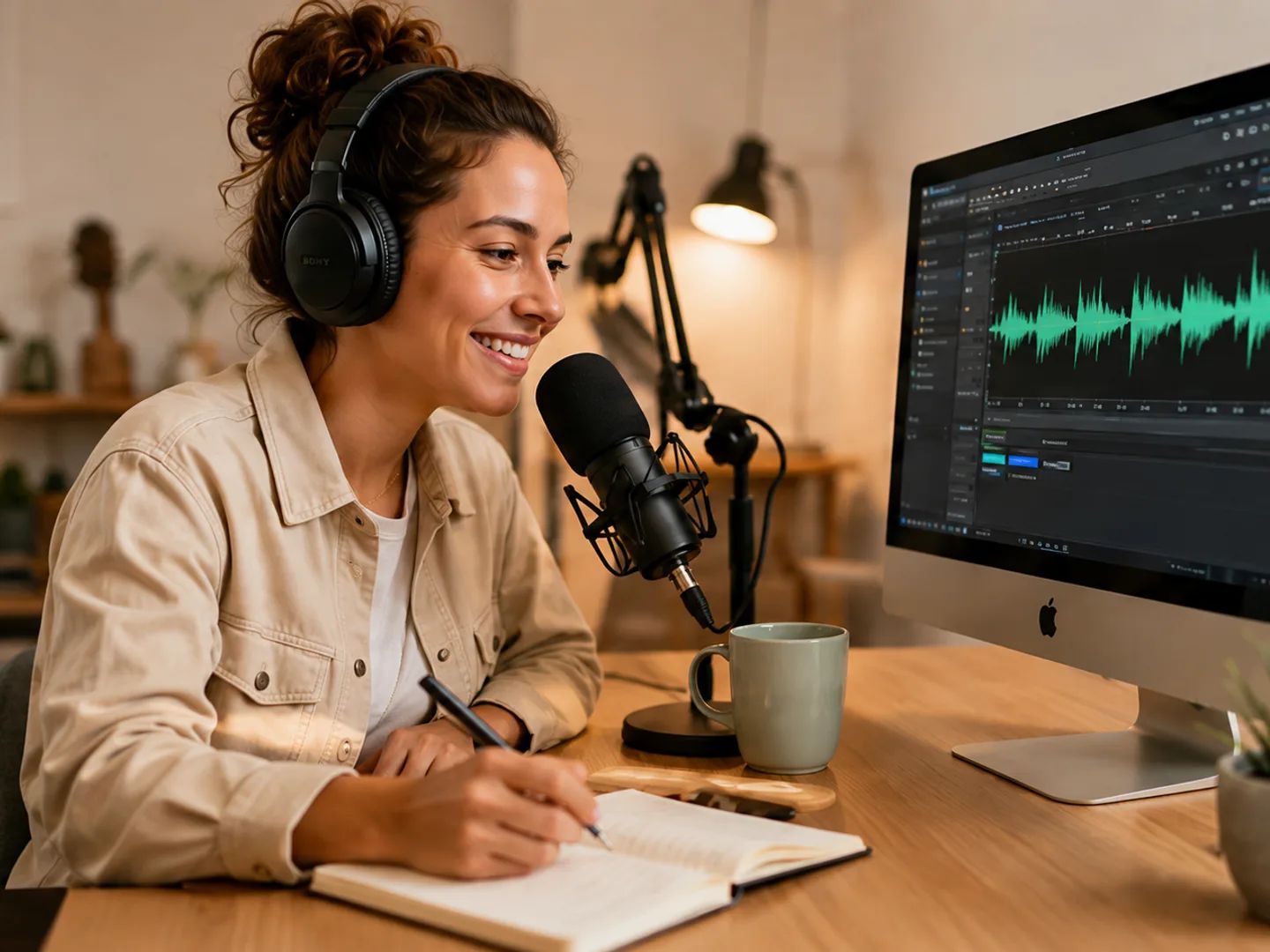 Podcaster tagging audio episodes before publishing