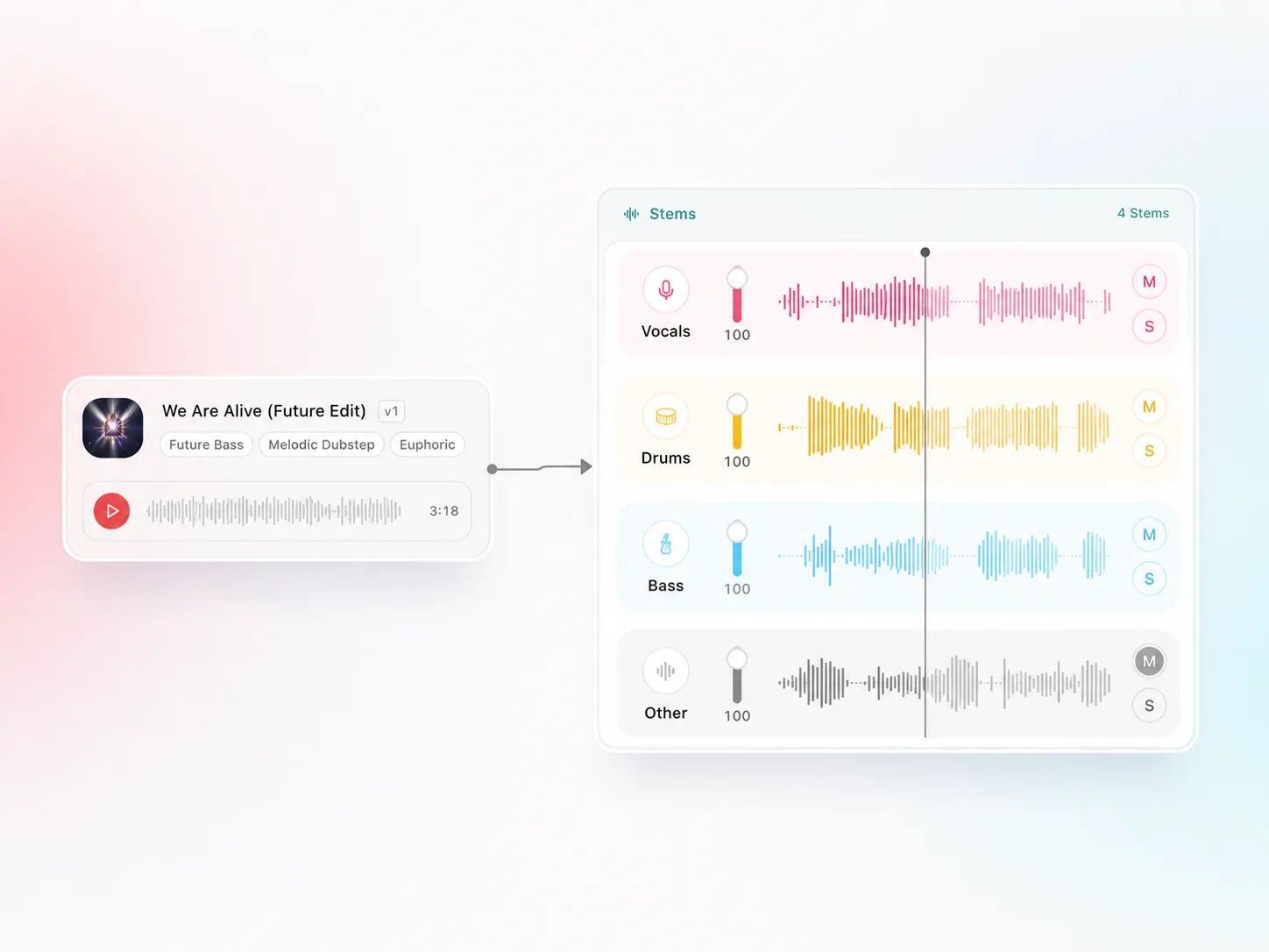 Split any track into stems