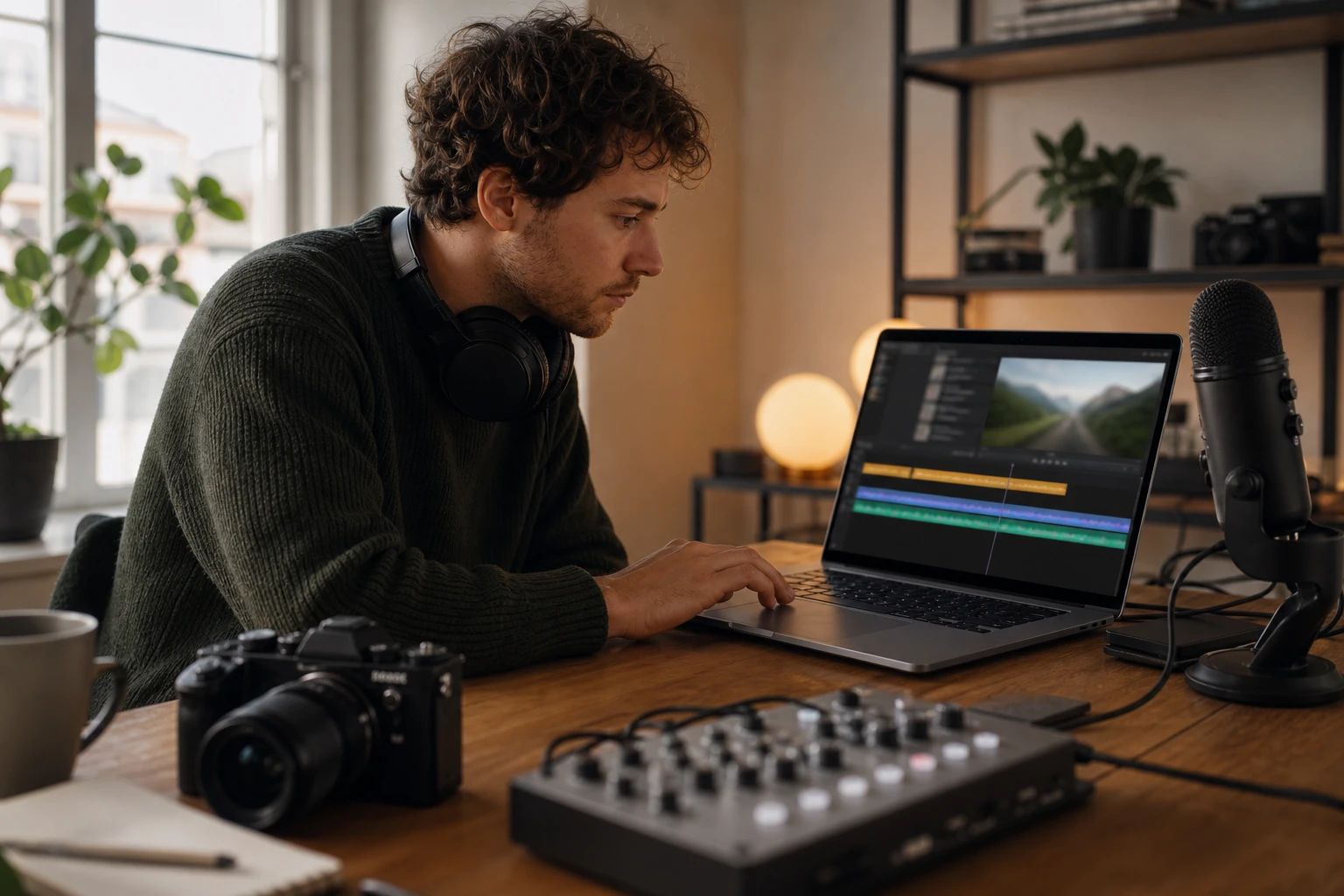 Creator scoring a video with an isolated instrumental stem
