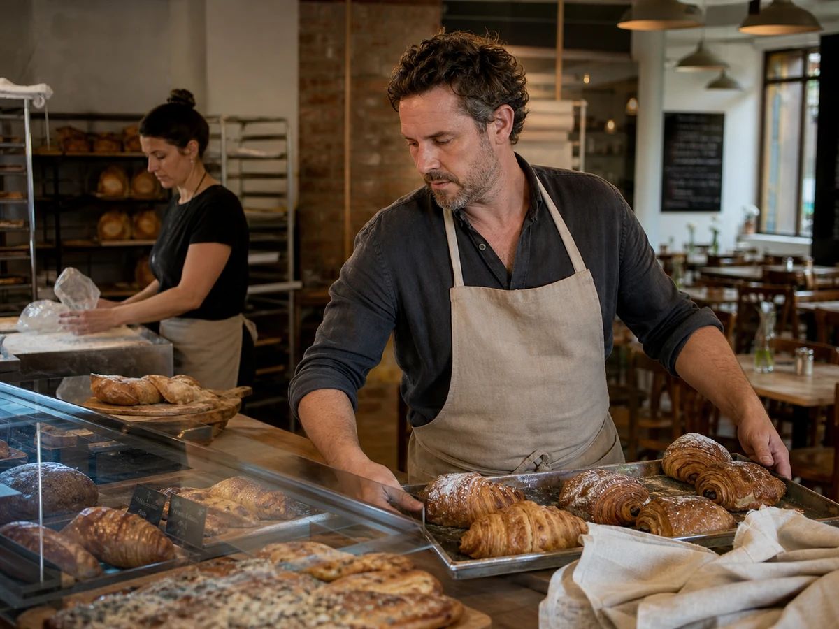 Restaurant owner developing an original background-music direction