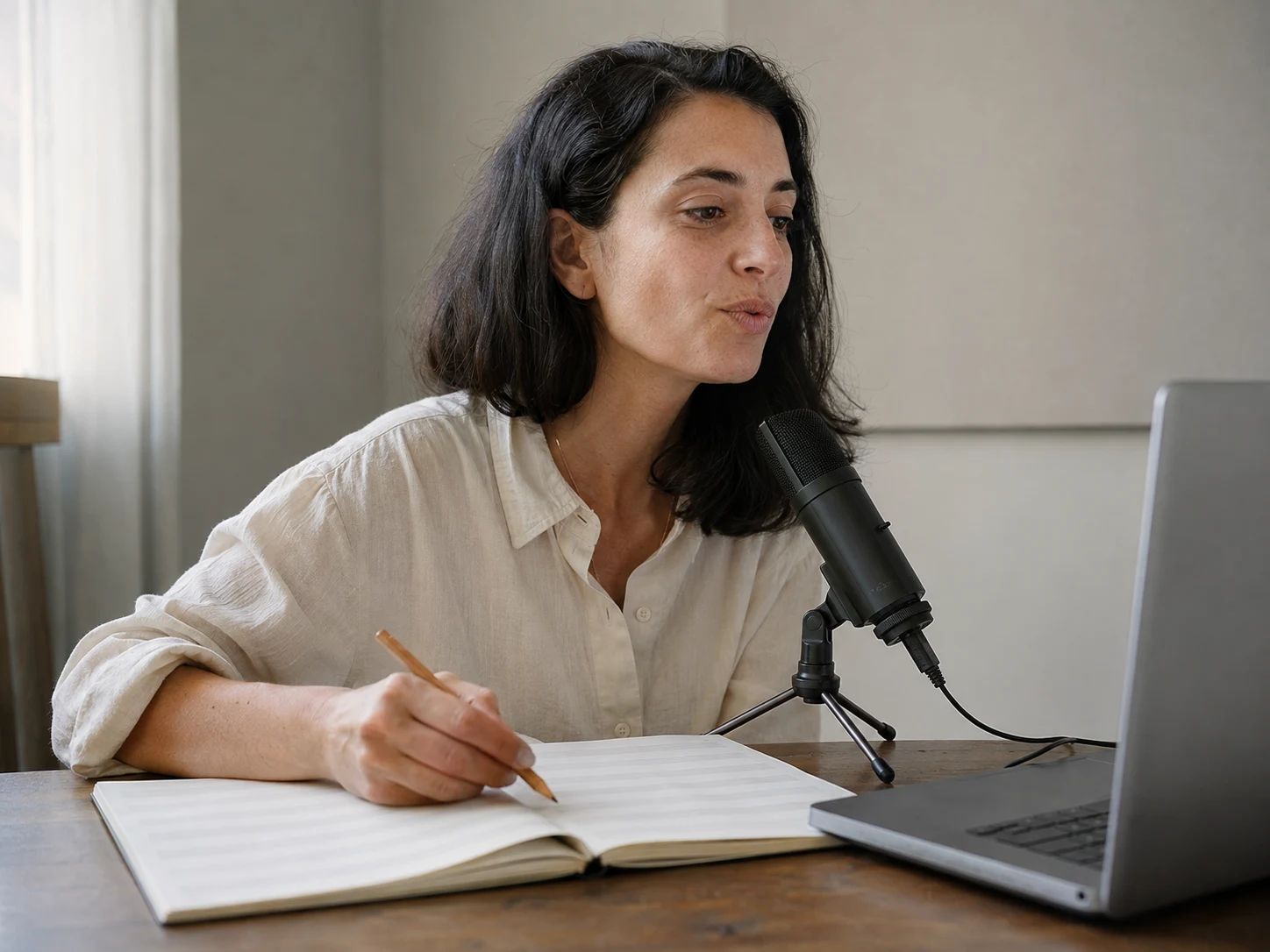Songwriter identifying notes in a hummed melody