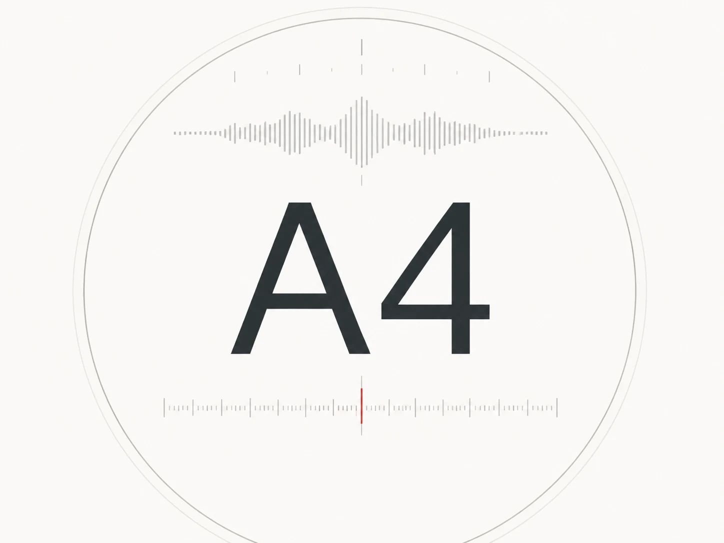 Pitch detector readout identifying the note A4 and its octave