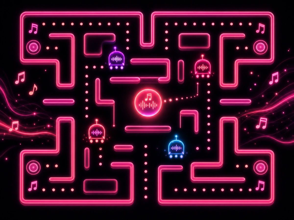Música de fundo em loop e temas para um mundo de jogo