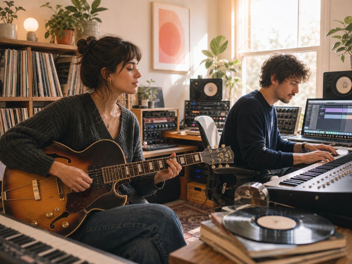 Espace de travail de production avec stems, MIDI et analyse audio
