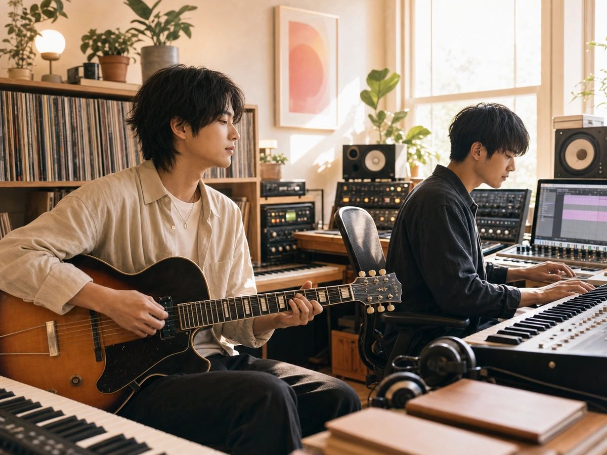 ステム、MIDI、音声分析を備えた制作ワークスペース