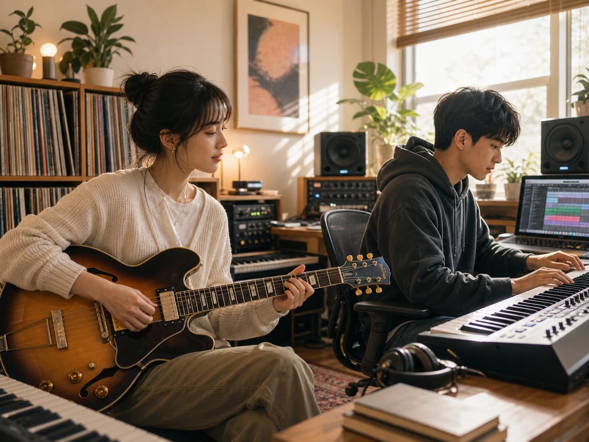 스템, MIDI, 오디오 분석을 갖춘 프로덕션 워크스페이스