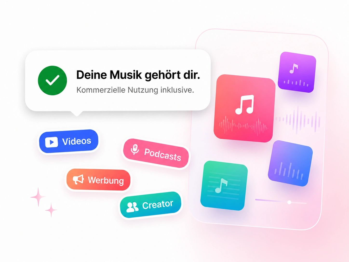 Lizenzfreie, kommerziell lizenzierte KI-Musik, die dir gehört