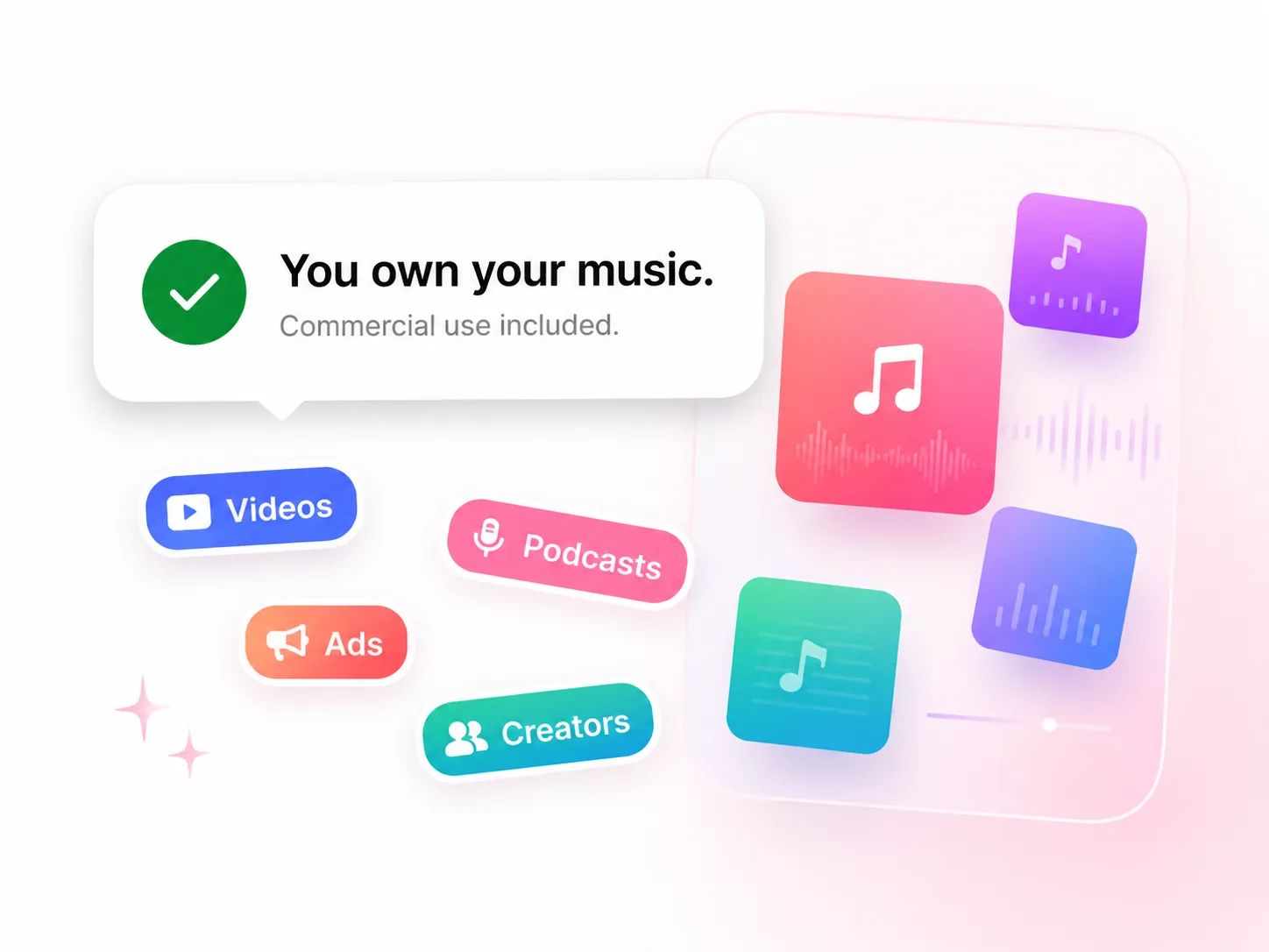 Royalty-free, commercially licensed AI music you own