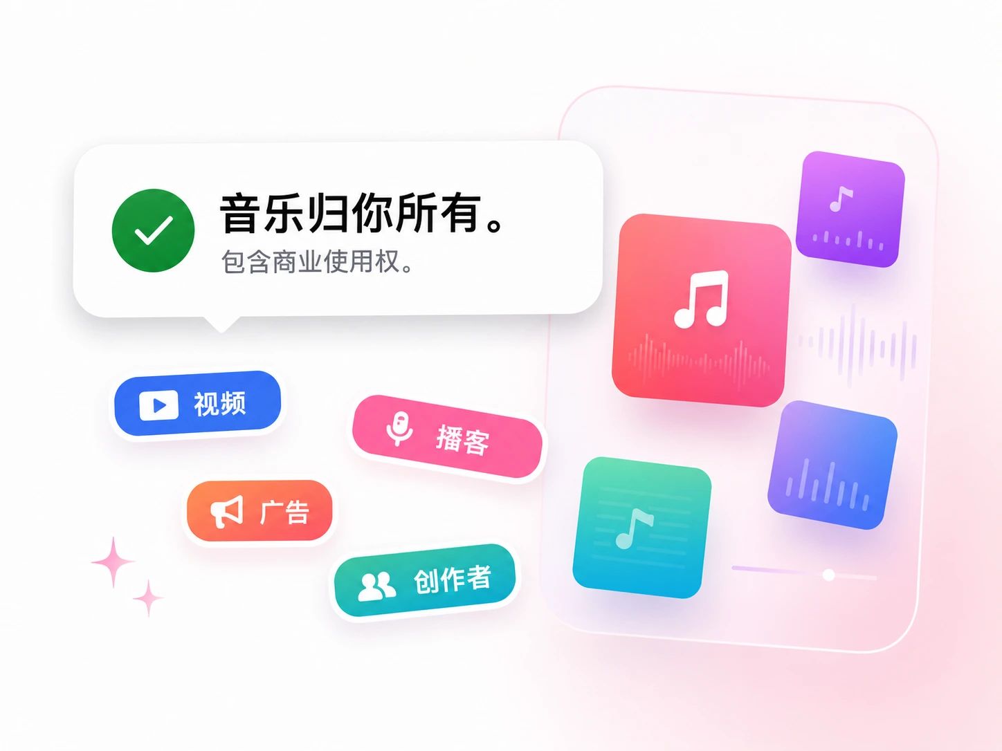 归你所有、可商用授权的免版税 AI 音乐