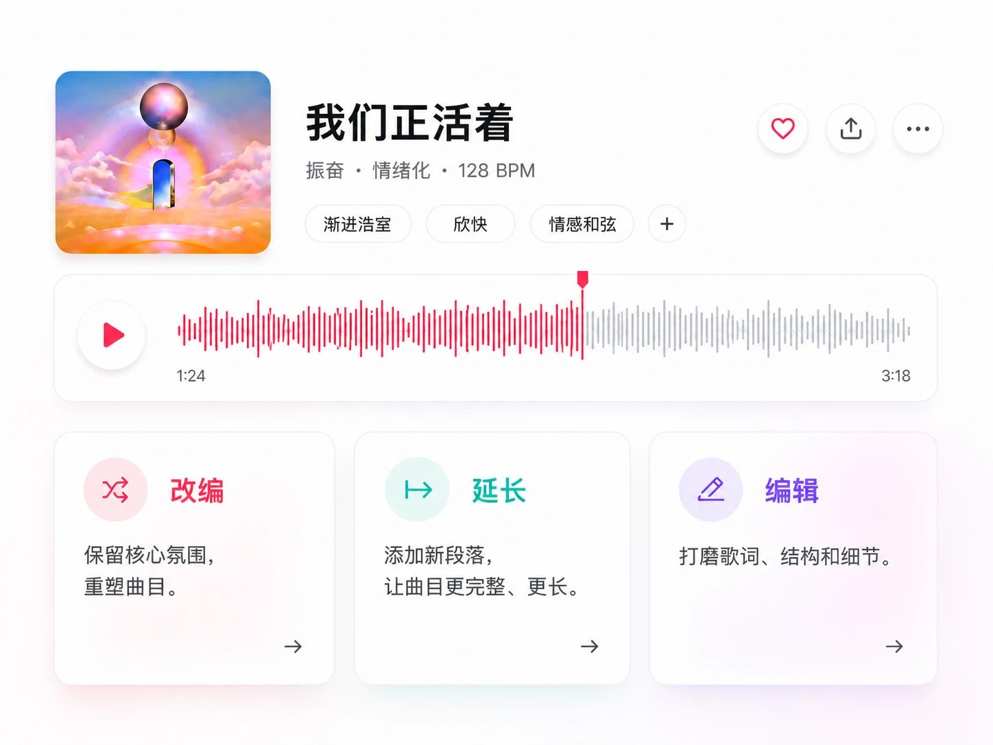 将现有曲目改编并延长为新的风格和长度