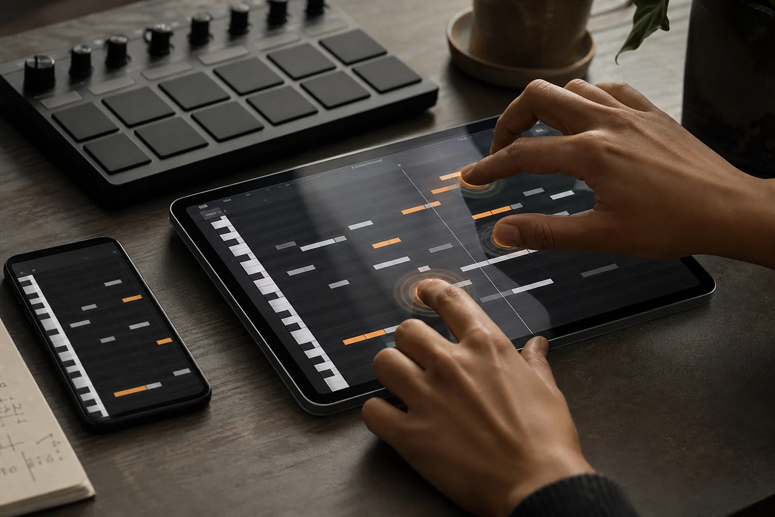 タッチ操作に対応したピアノロールを備え、iPadで動作するMIDIエディター