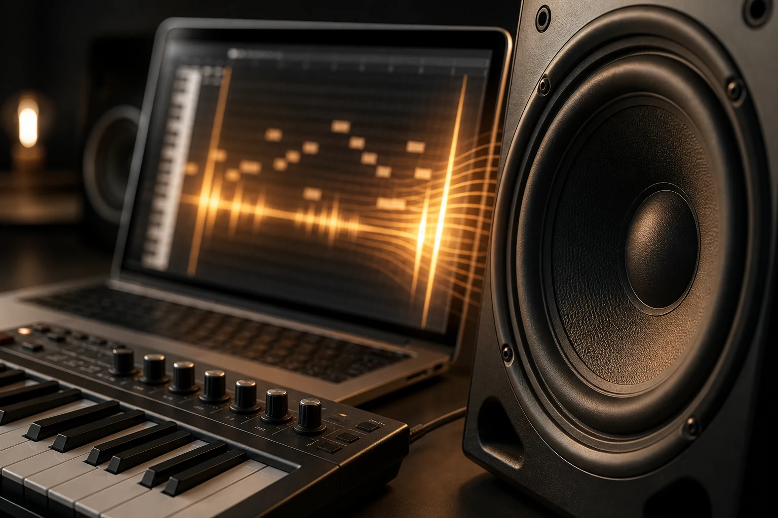 MIDIエディターでのサウンドフォント再生とリアルタイムのピアノロール視覚化