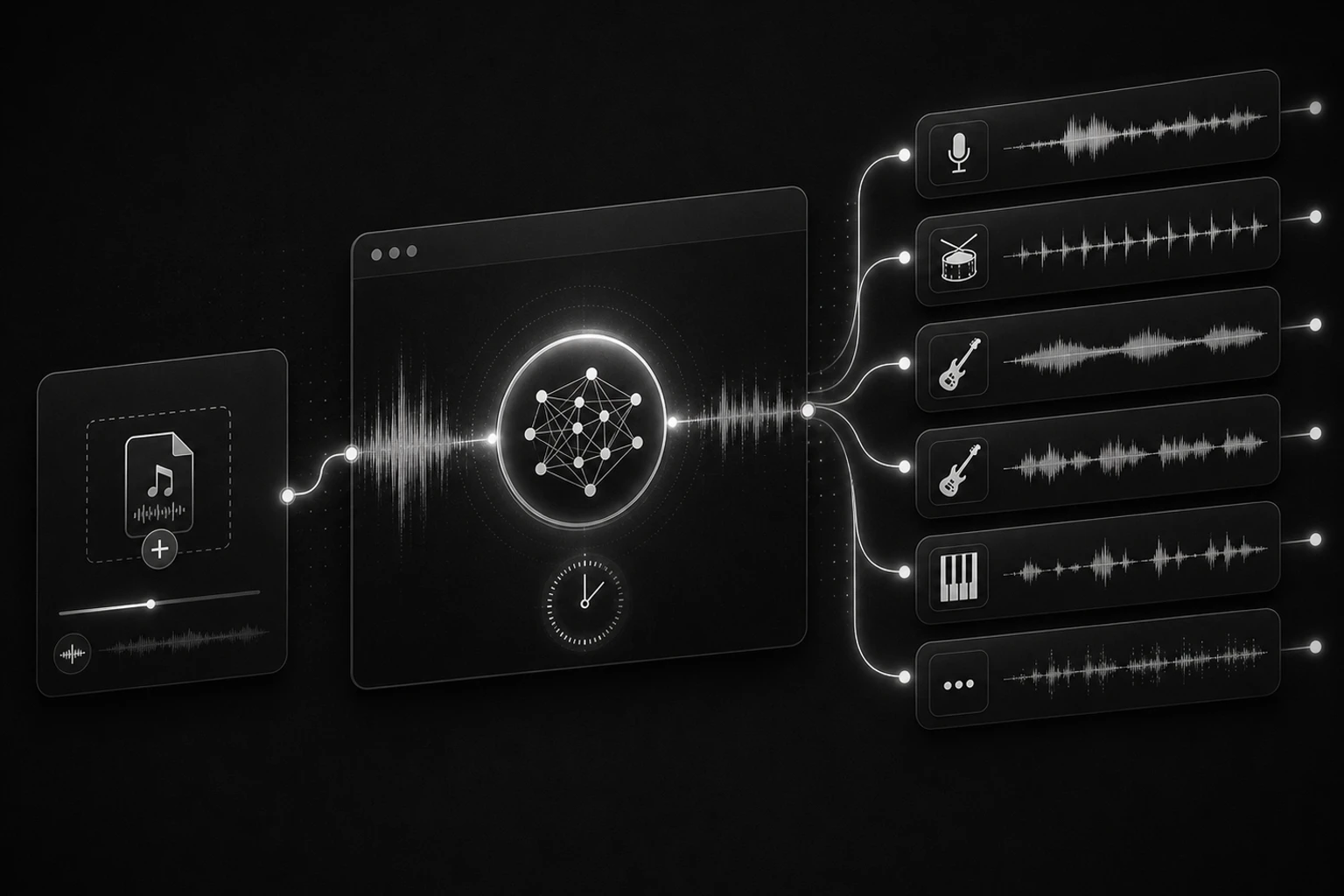 Split any song into clean stems — no DAW required