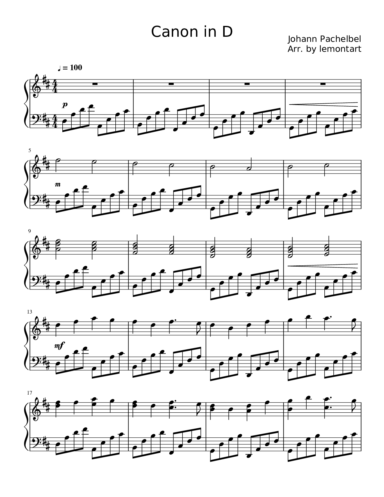 Canon in D — page 1